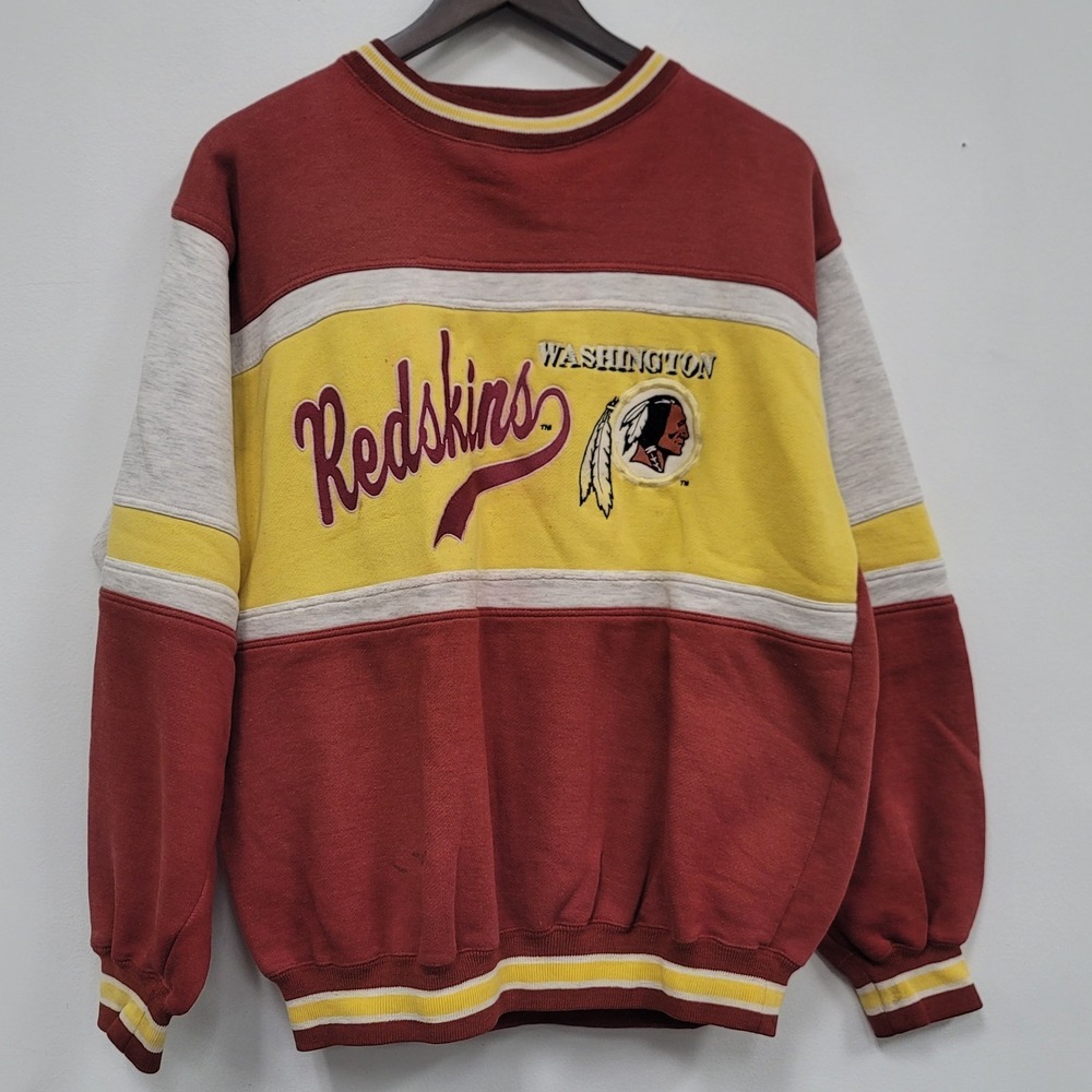 Logo 7 Mens Vtg Color Block Washington Redskins Sweatshirt Size L Football Thick